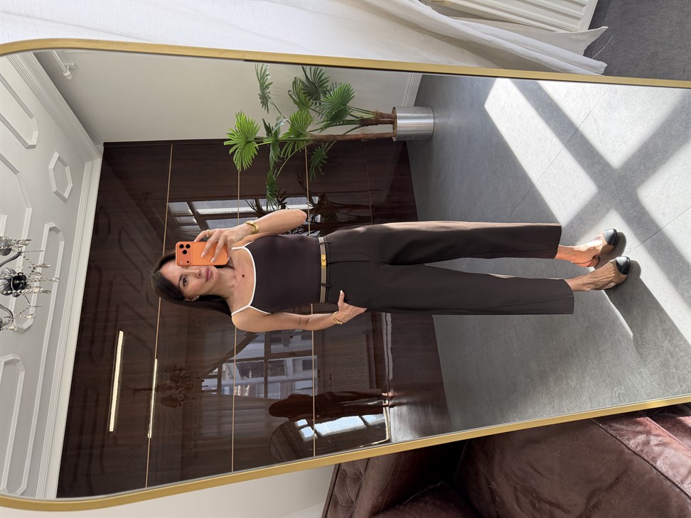 Acı Kahve Klasik Düz Kesim Pantolon