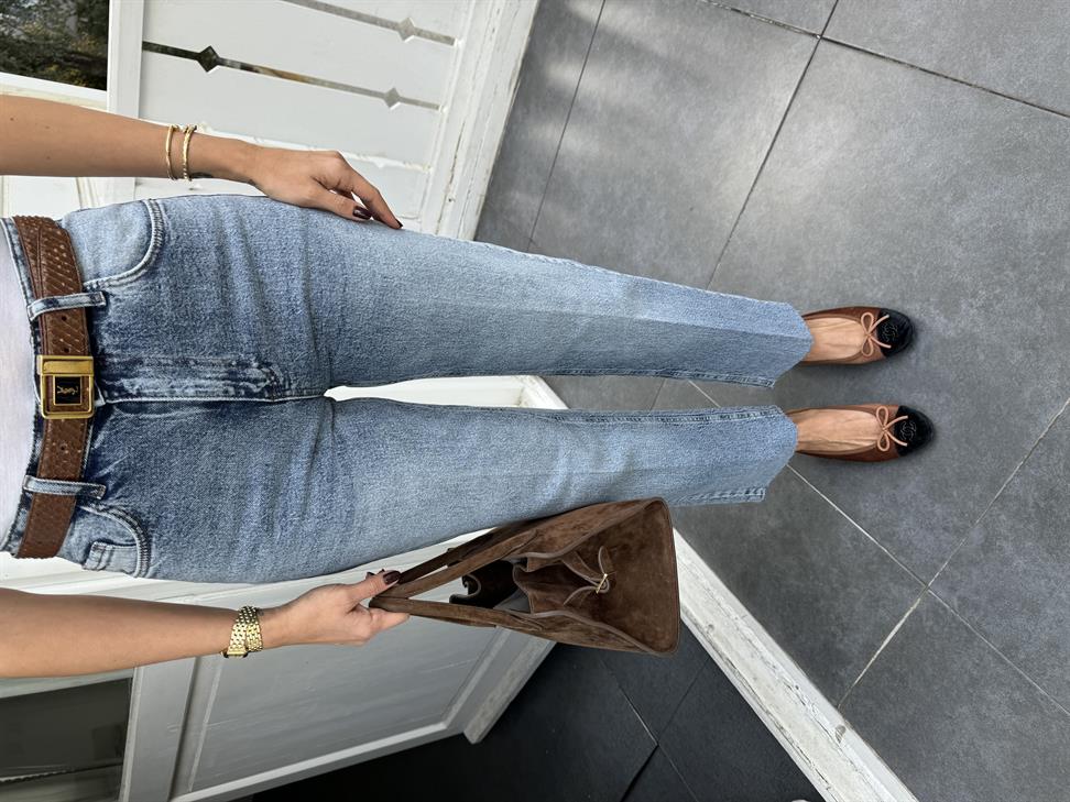 Sky Blue Yıkamalı Düz Kesim Jean Pantolon