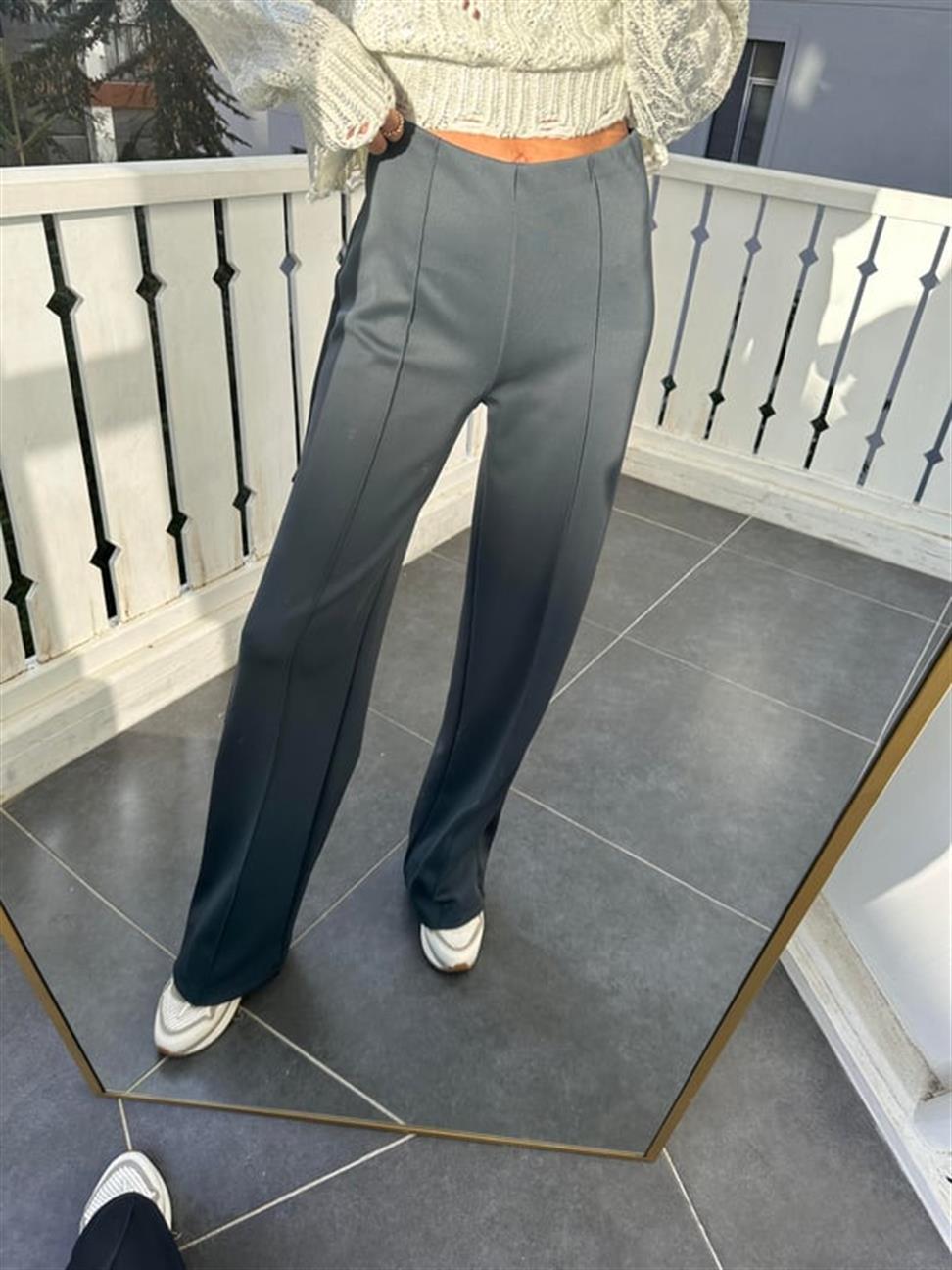 Antrasit Dikişli Scuba Pantolon