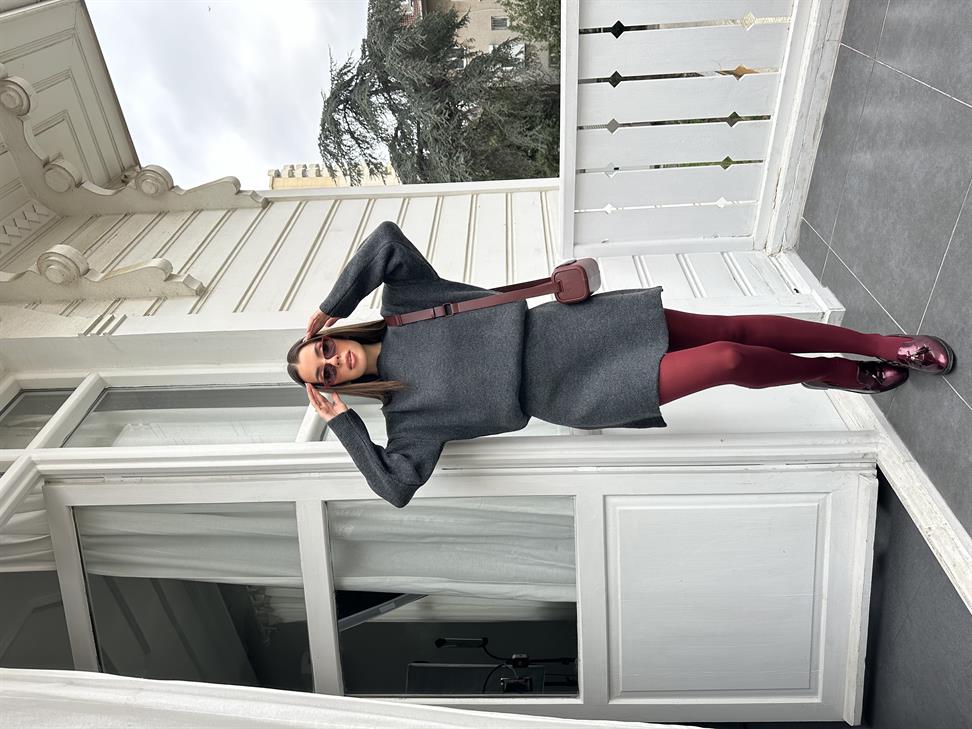 Antrasit Etekli Triko Takım