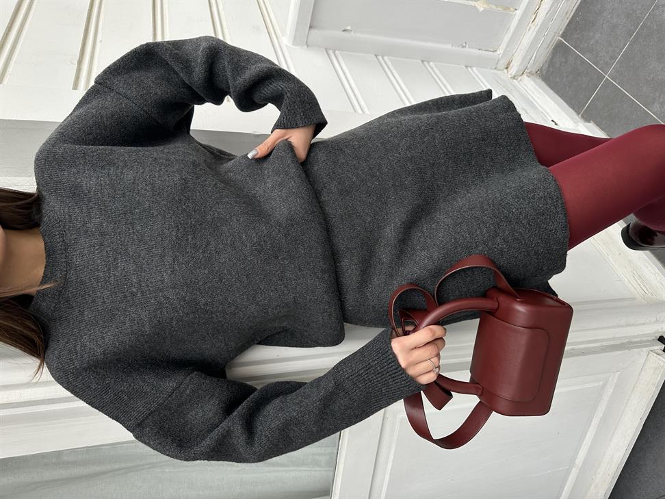 Antrasit Etekli Triko Takım