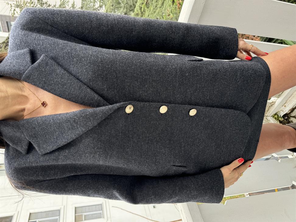 Antrasit Kemerli Ceket Etek Takım