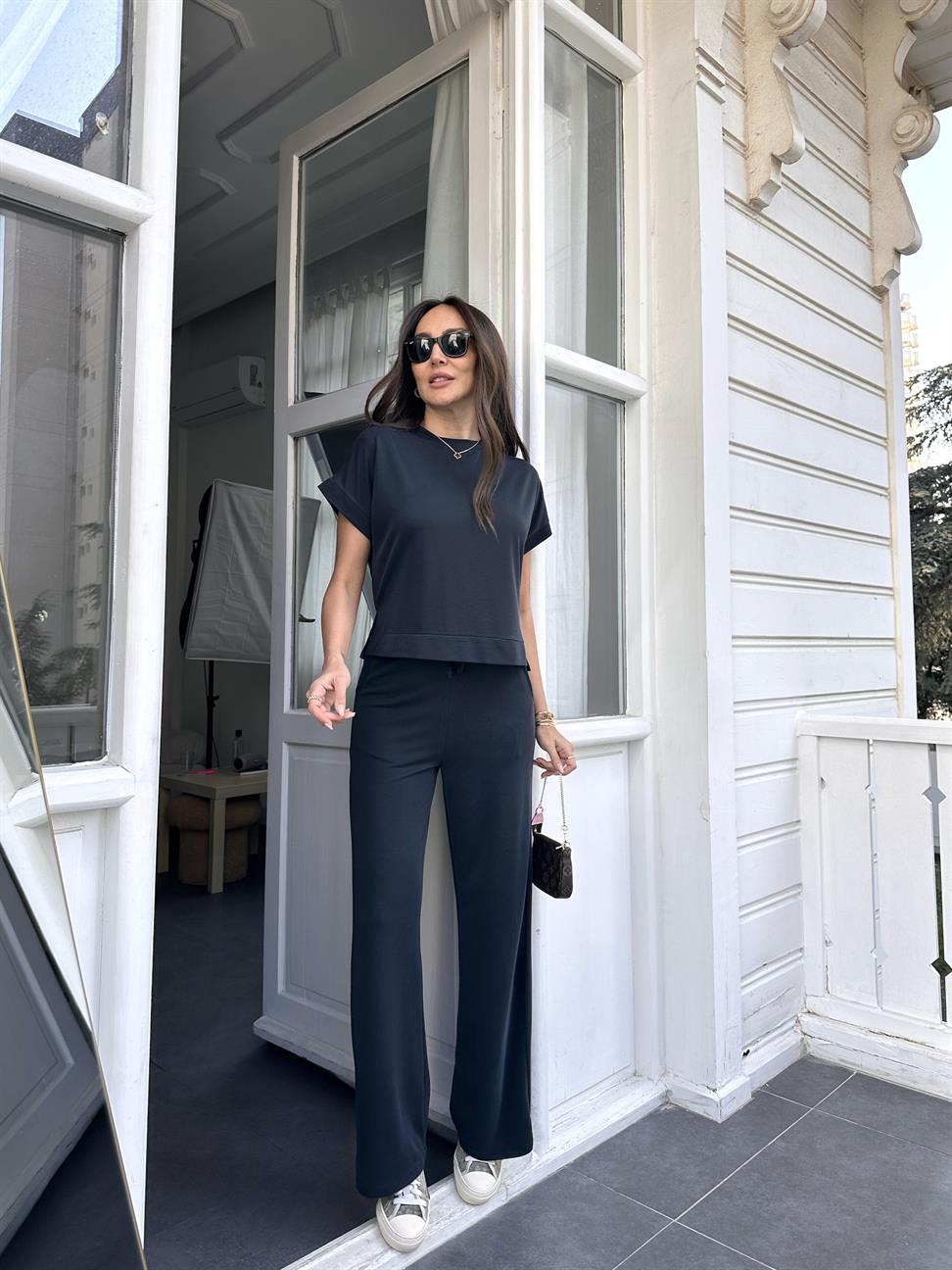 Antrasit Kısa Kollu Modal Takım