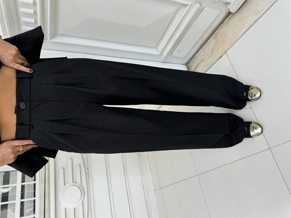 Antrasit Metal Düğmeli Yelek Pantolon İkili Takım