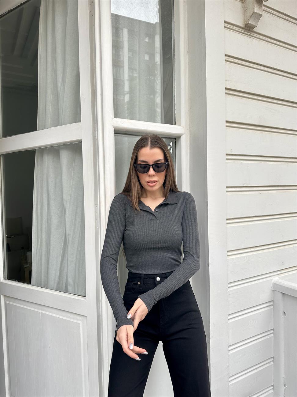 Antrasit Polo Yaka Basic Body