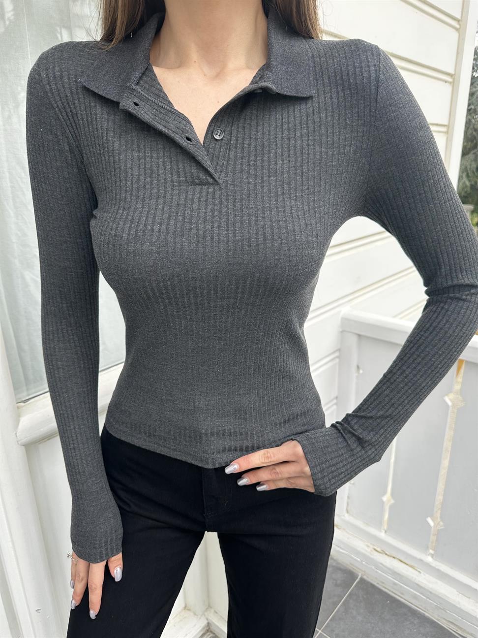 Antrasit Polo Yaka Basic Body