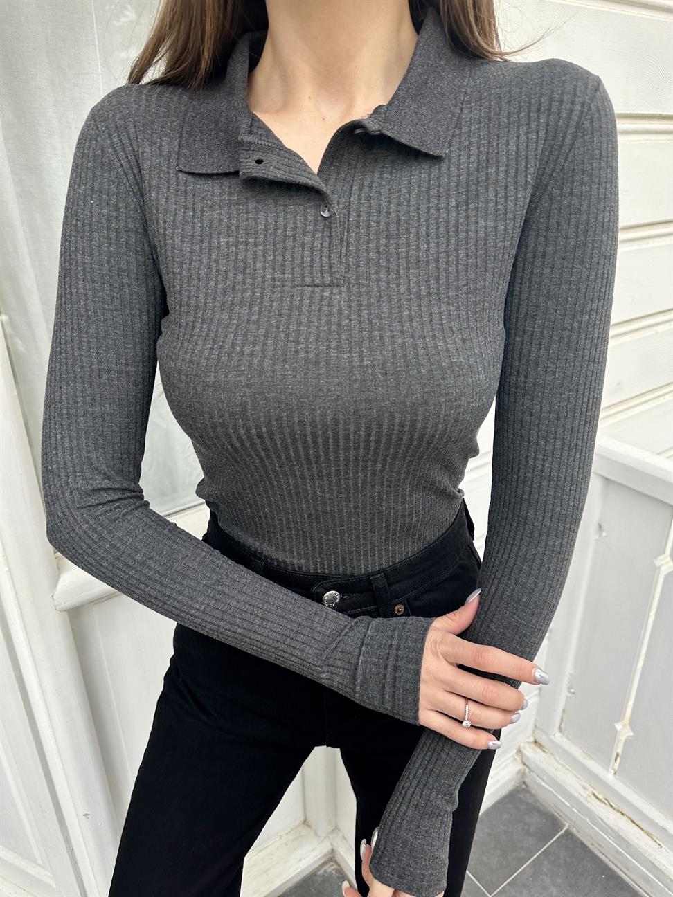 Antrasit Polo Yaka Basic Body