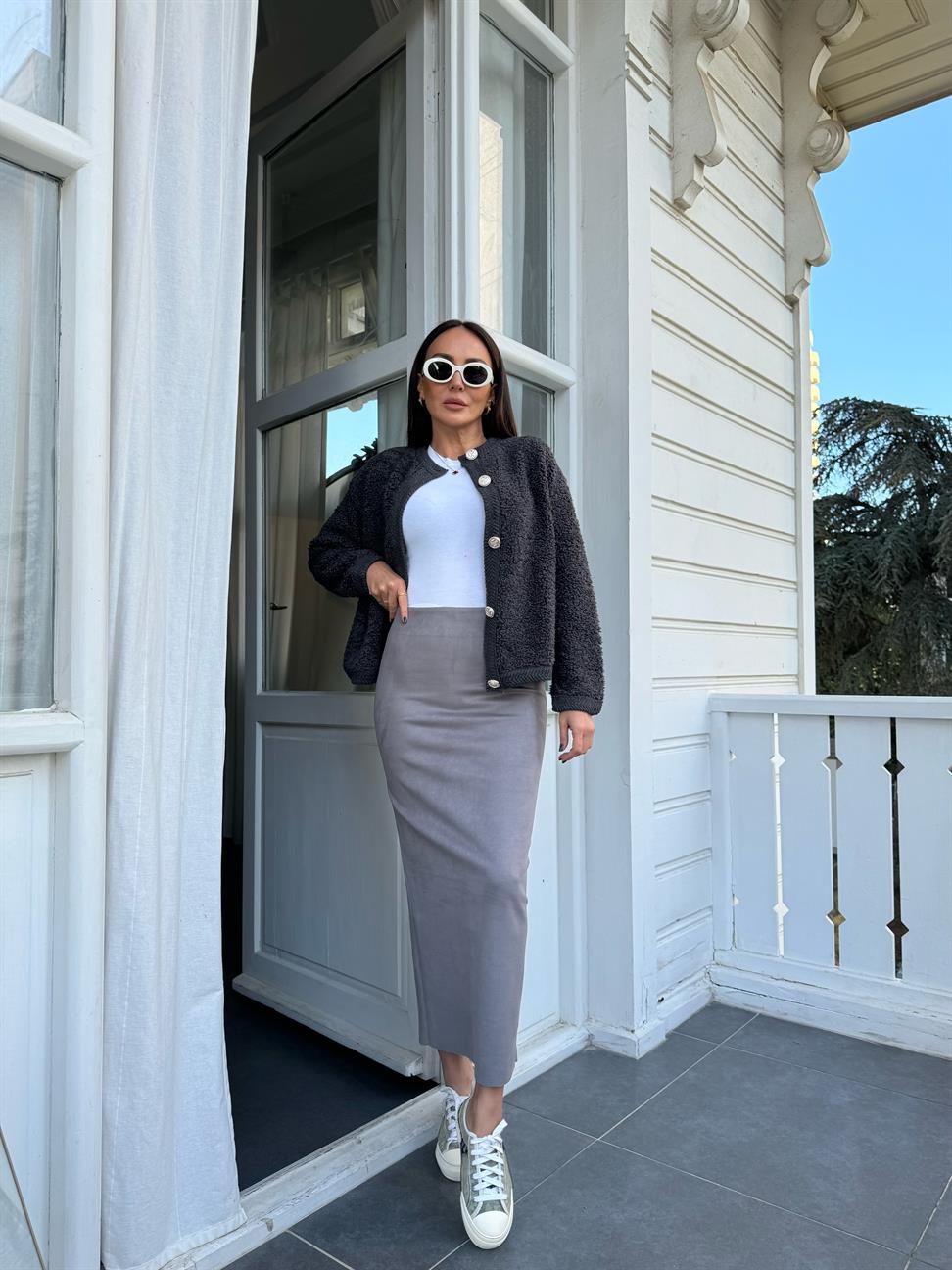 Antrasit Teddy Hırka