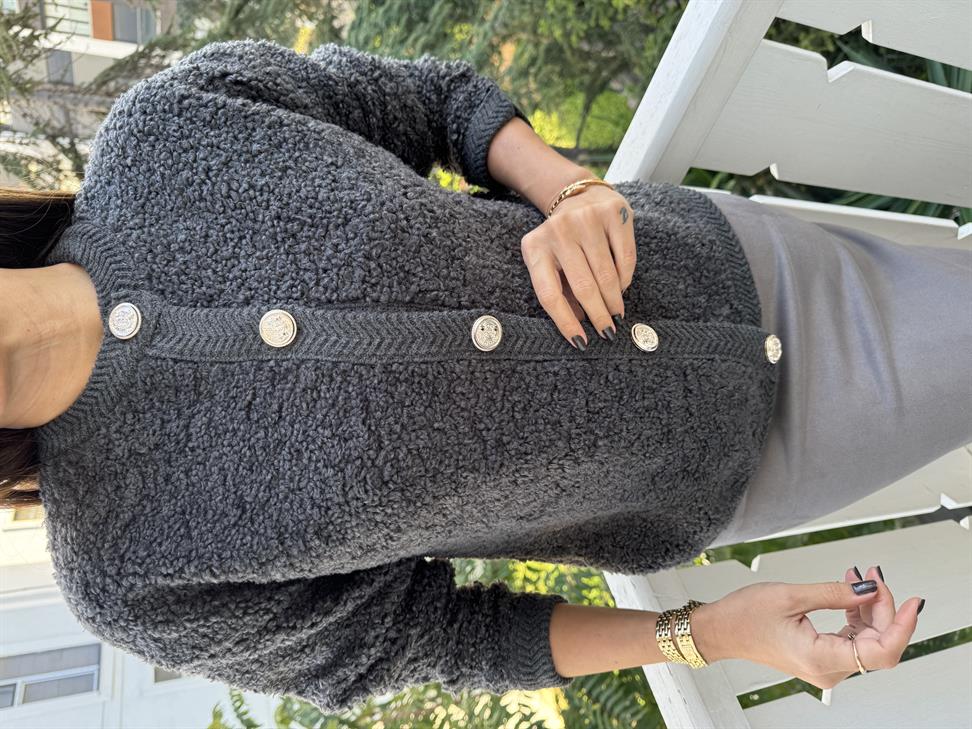 Antrasit Teddy Hırka