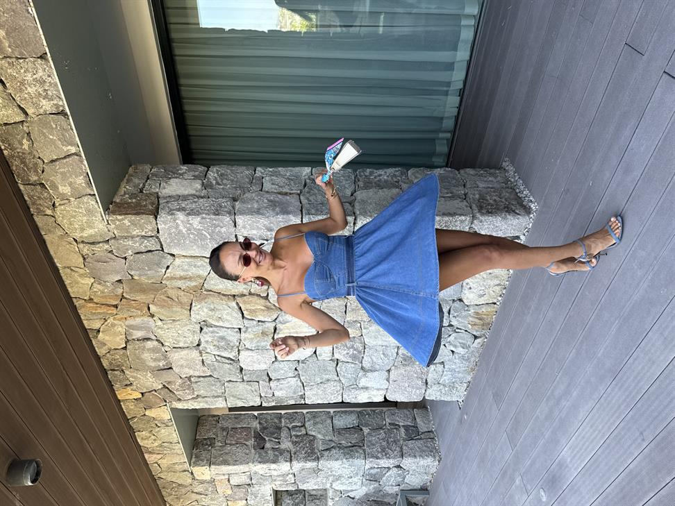 Askılı Denim Elbise