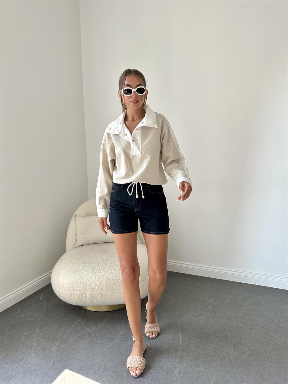 Bej-Beyaz Sweatshirt