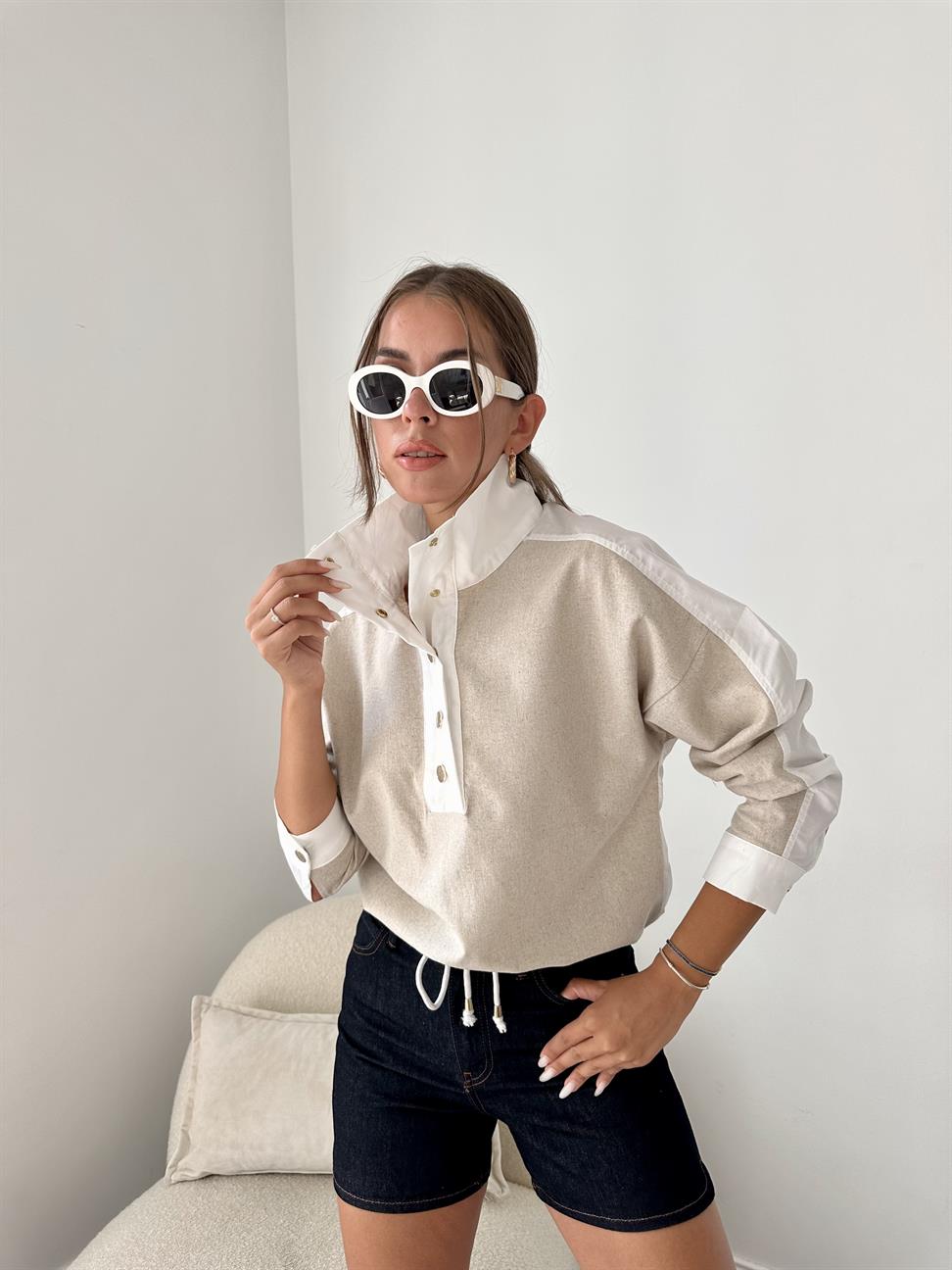 Bej-Beyaz Sweatshirt