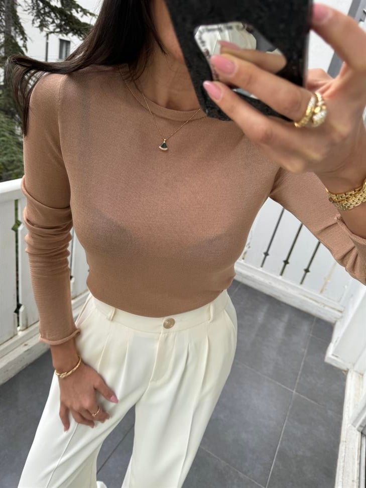 Bej  Transparan Triko