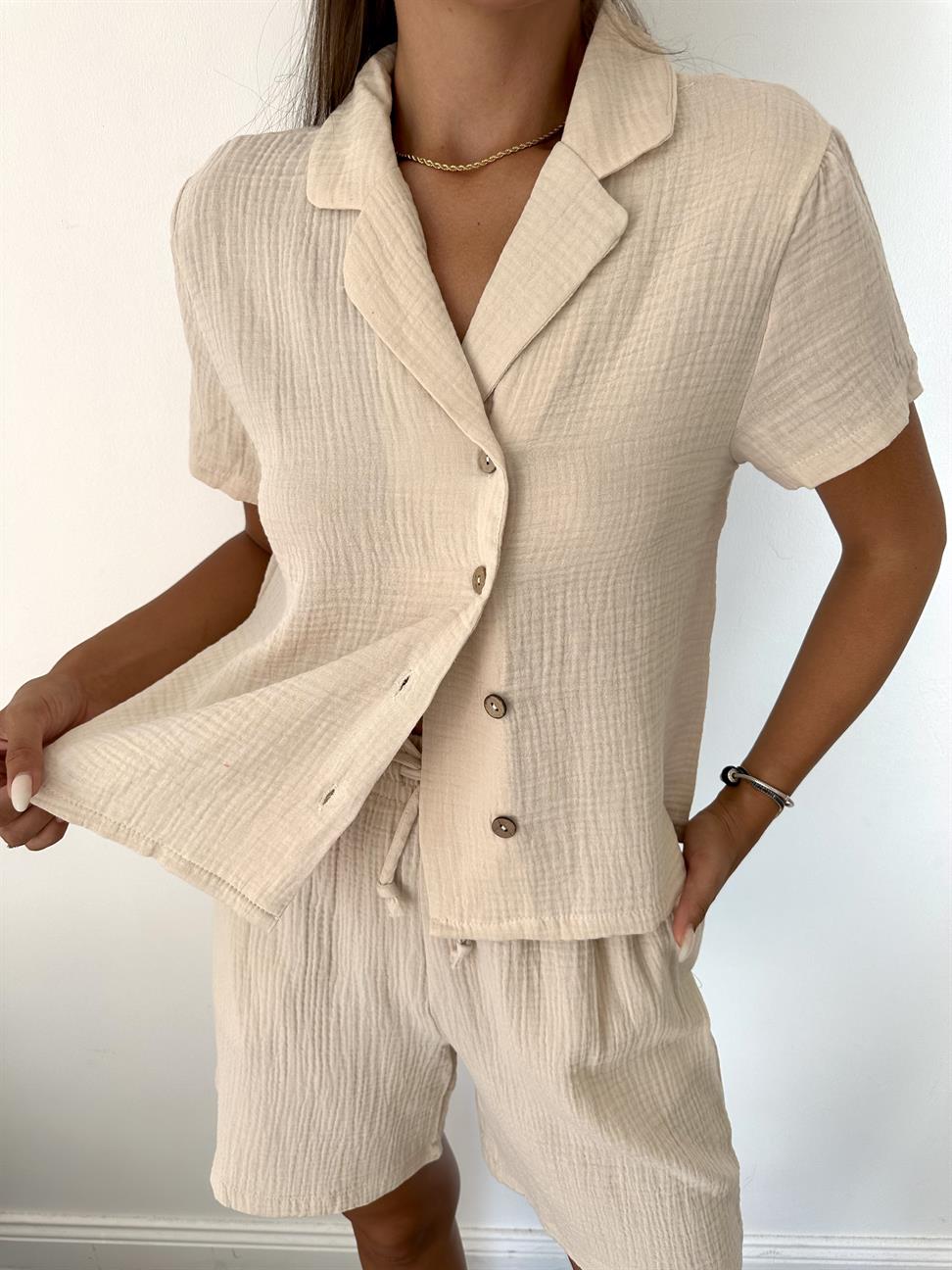 Bej Gofre Kadın Takım