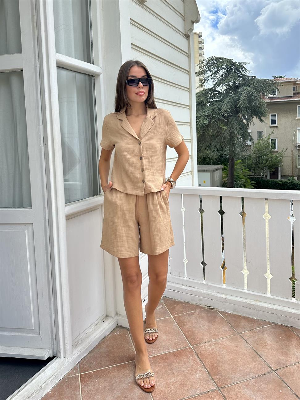 Bej Gofre Kadın Takım