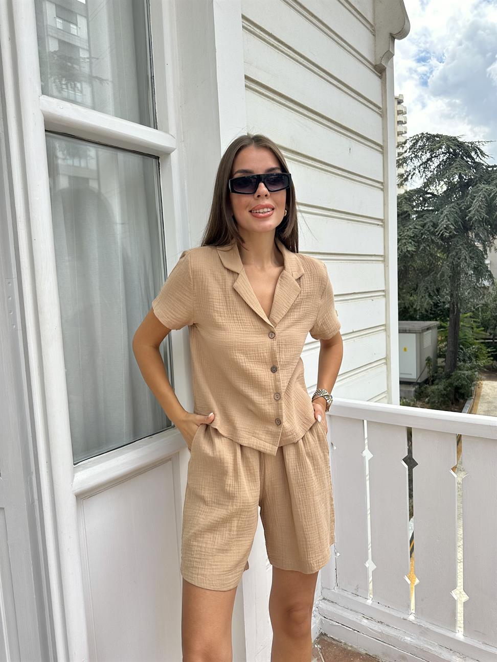 Bej Gofre Kadın Takım