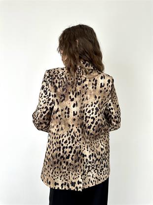 Bej Leopar Ceket