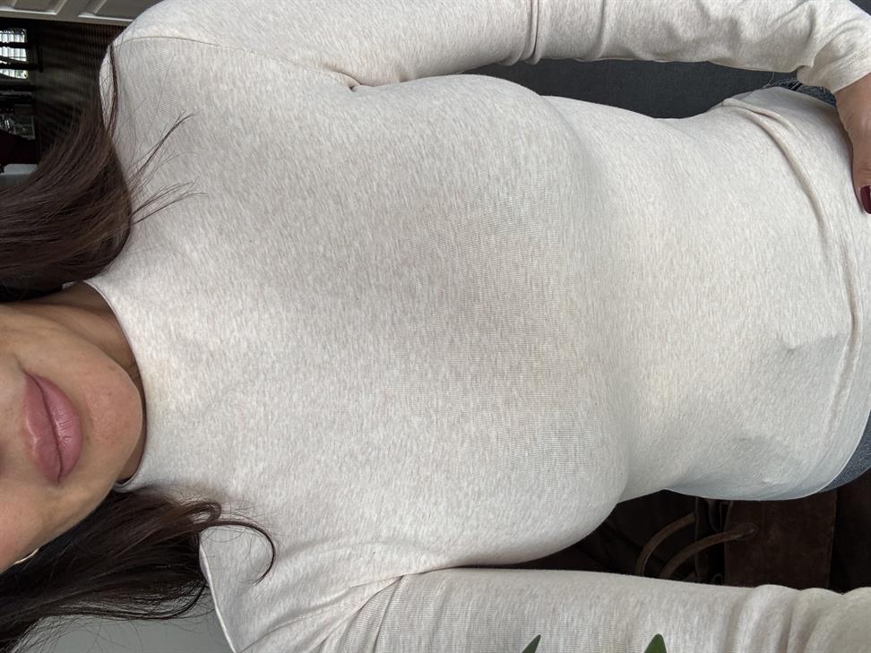 Bej Melanj Yarım Balıkçı Yaka Top