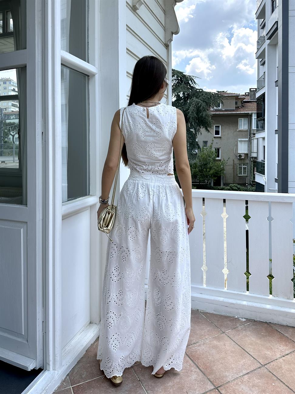 Beyaz Fisto Pantolon