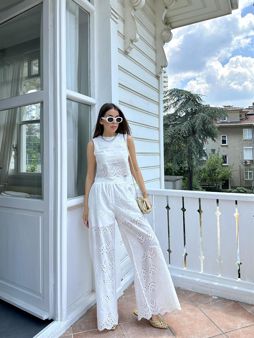 Beyaz Fisto Pantolon