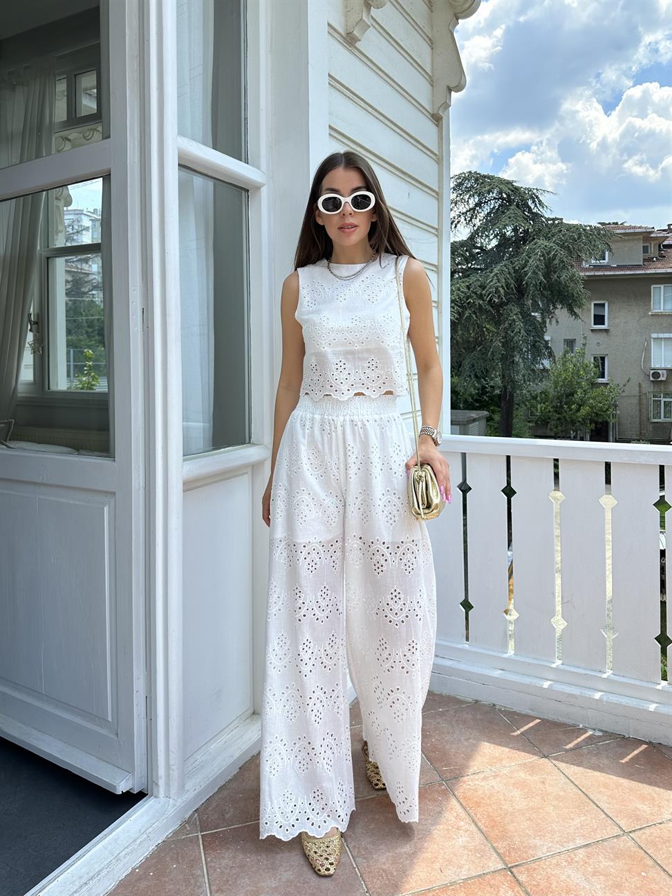 Beyaz Fisto Pantolon