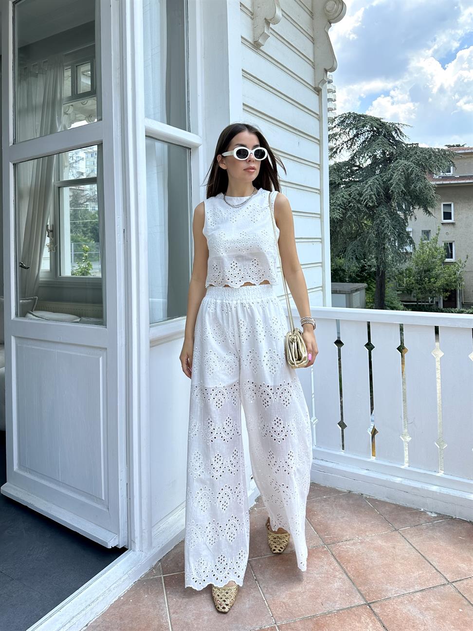 Beyaz Fisto Pantolon