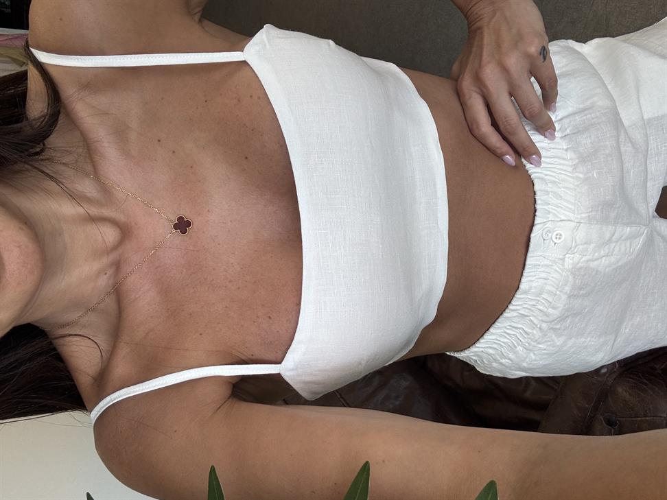 Beyaz İp Askılı Büstiyer