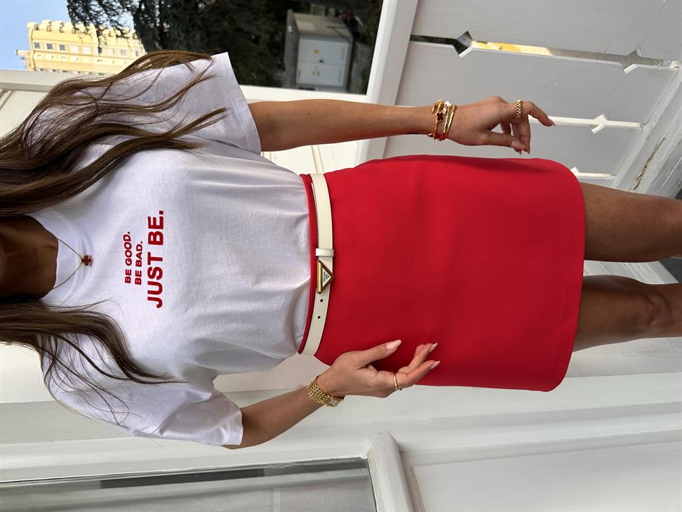 Beyaz Just Be Tshirt