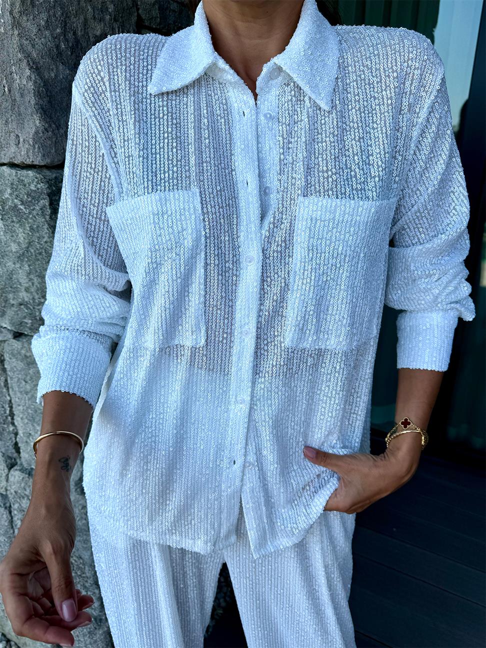 Beyaz Payetli Takım