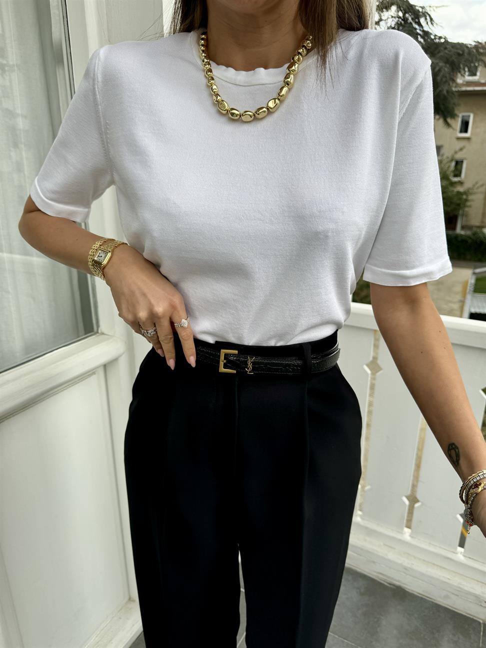 Beyaz Vaniza Örgü Triko