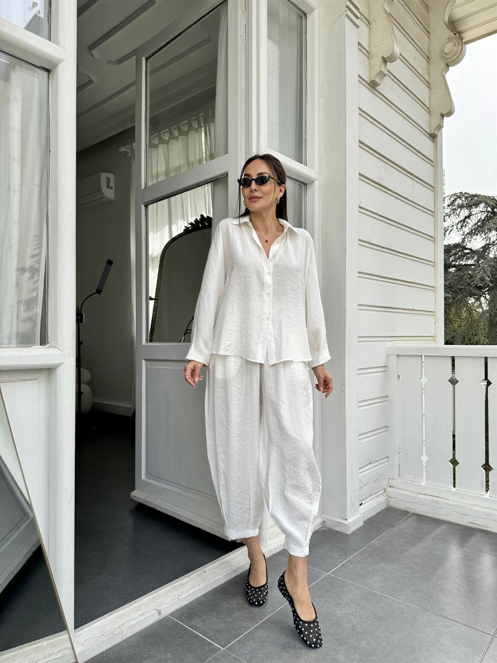 Beyaz Viskon İkili Takım