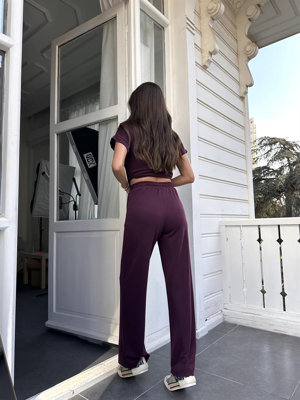 Bordo Kısa Kollu Modal Takım