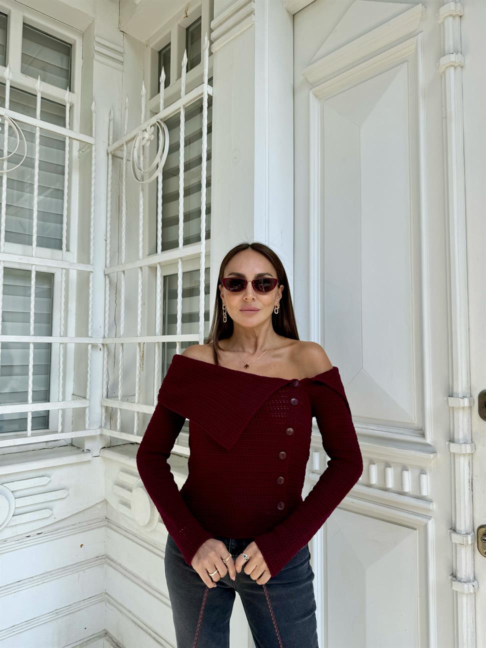 Bordo Madonna Yaka Triko