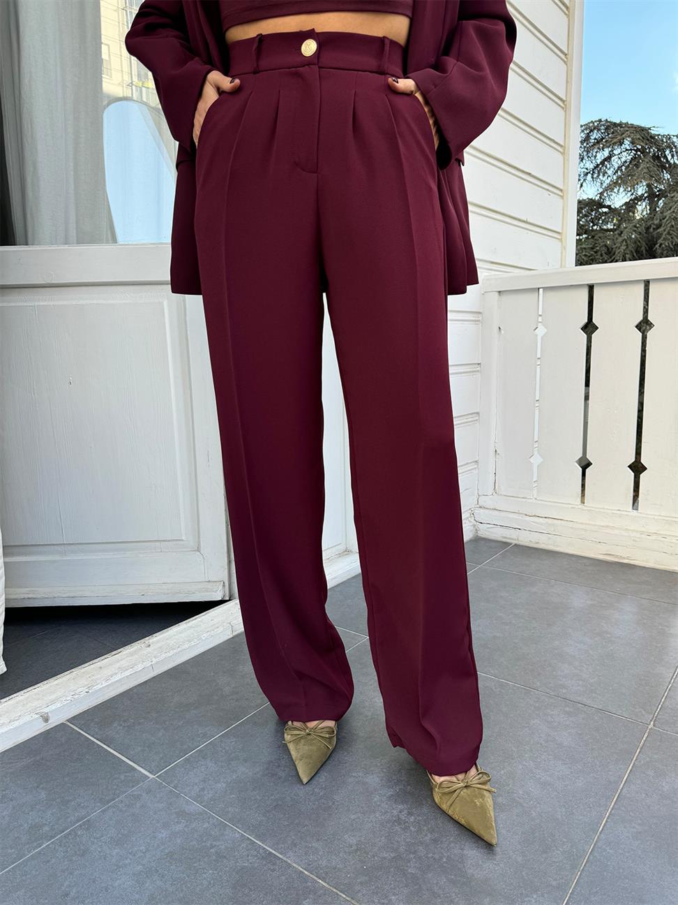 Bordo Marry Ceket Pantolon Takım