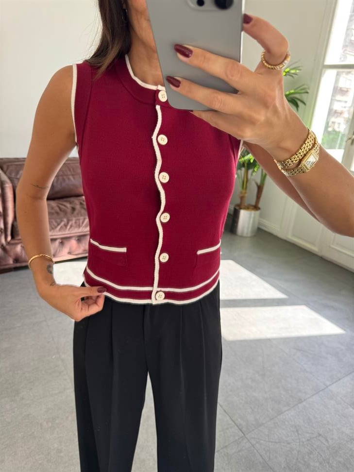 Bordo Milano Cepli Yelek