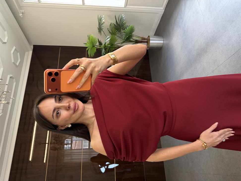 Strawberry Omzu Dökümlü Elbise