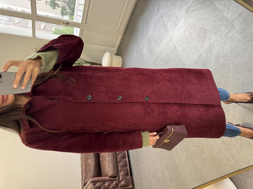 Bordo Süet Kaban
