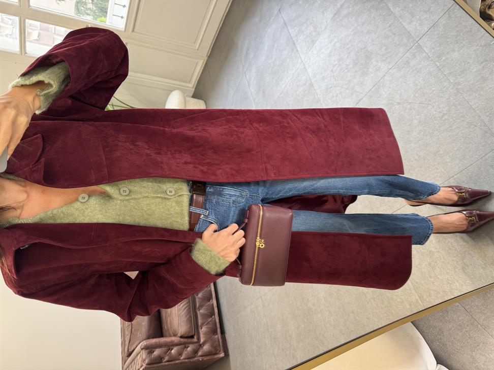 Bordo Süet Kaban