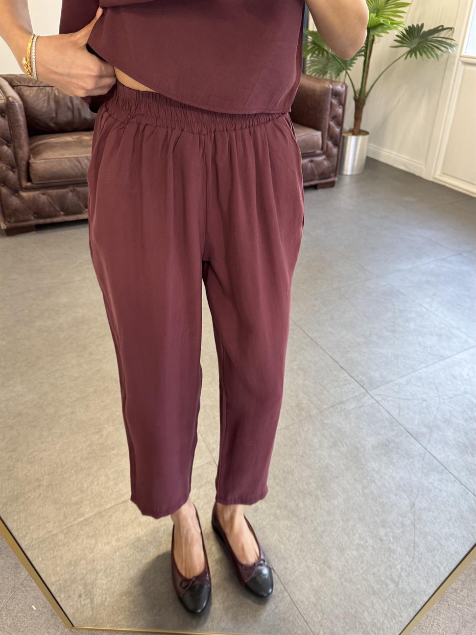 Bordo Tencel Takım