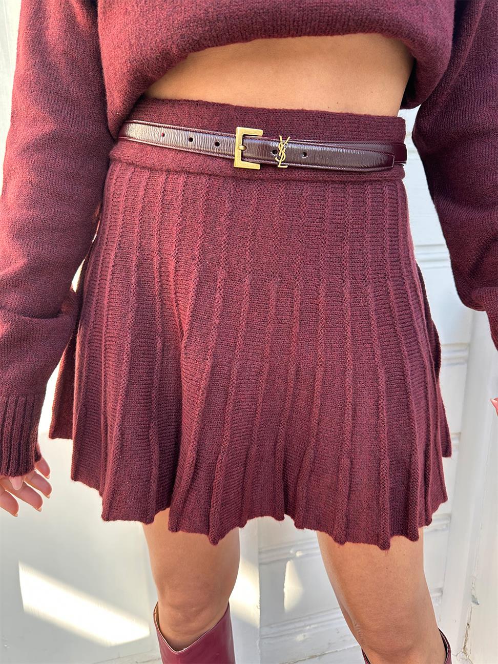 Bordo Triko Etek Takım