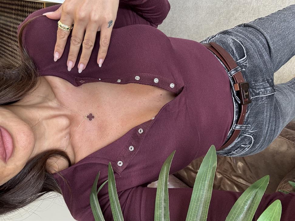 Bordo Uzun Kollu Çıtçıt  Düğmeli Top