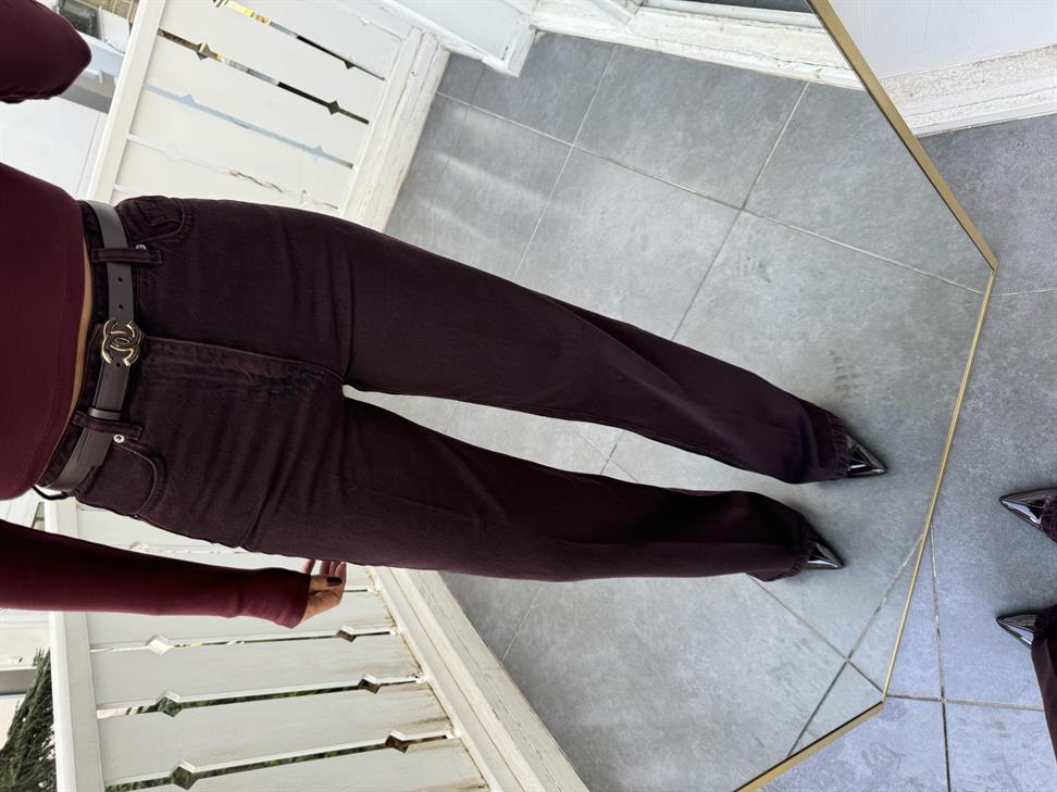 Bordo Wide-Leg Jean Pantolon
