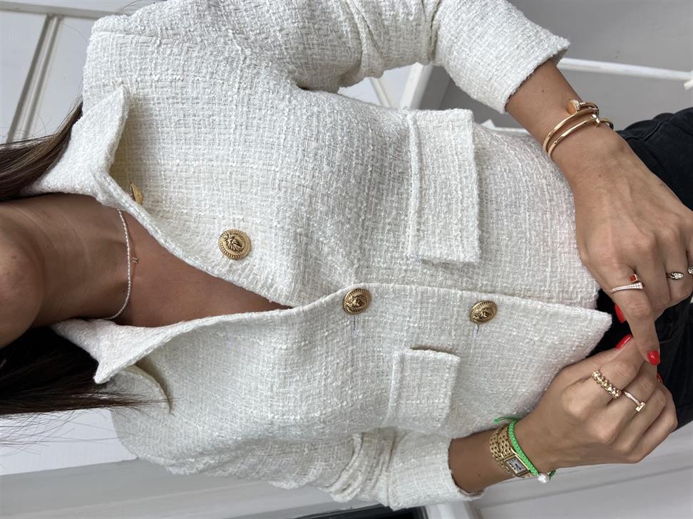 Ekru Kisa Blazer Ceket