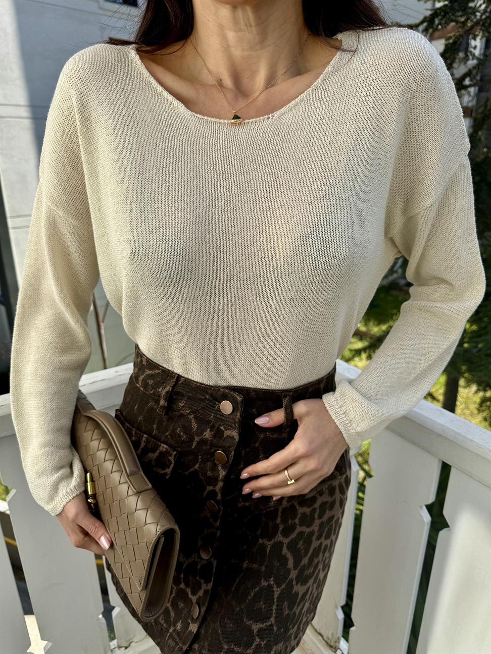 Ekru Merserize Triko