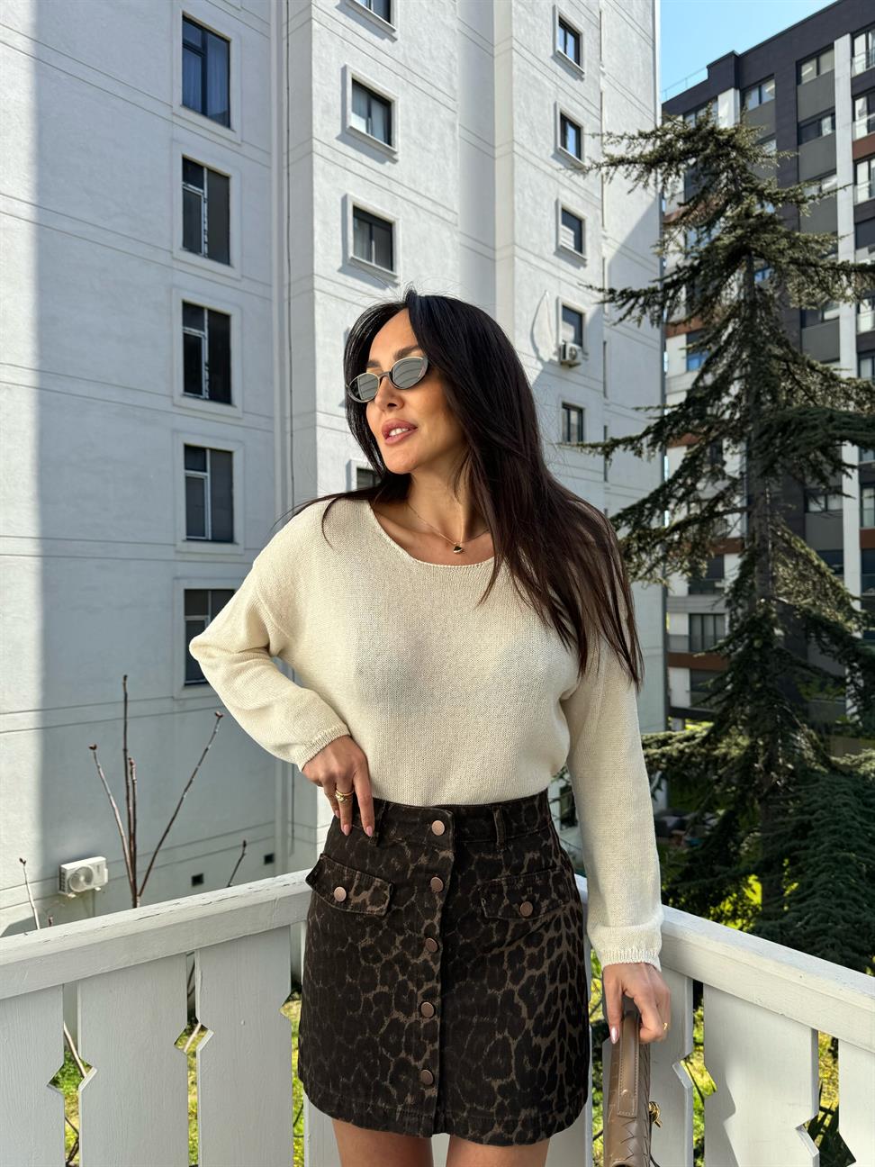 Ekru Merserize Triko