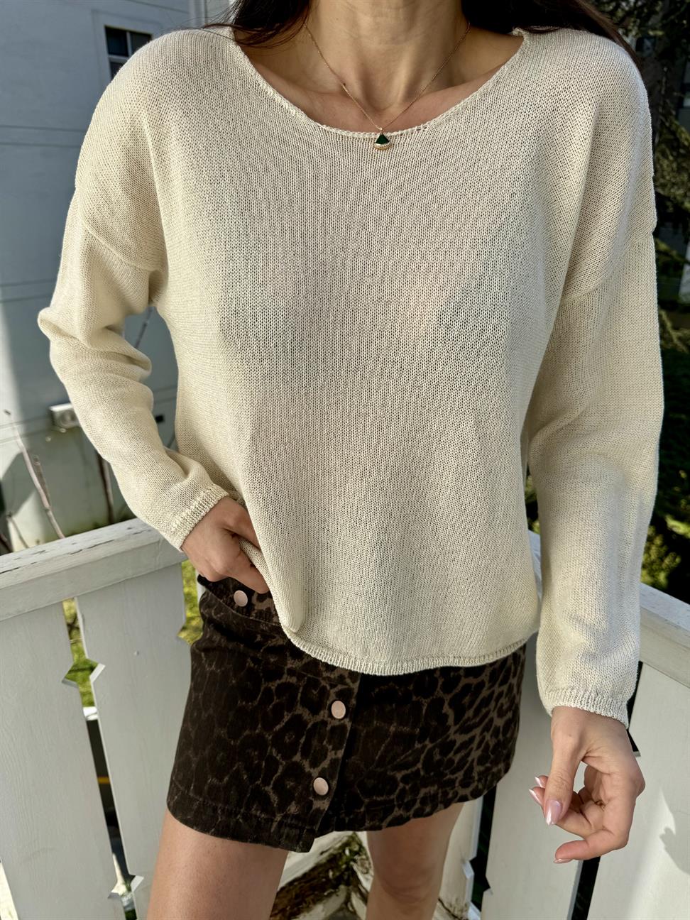 Ekru Merserize Triko