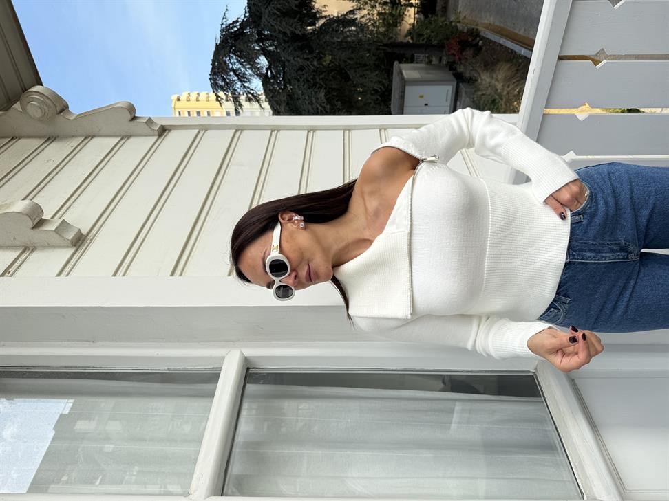 Ekru Yandan Fermuarlı Balıkçı Kazak