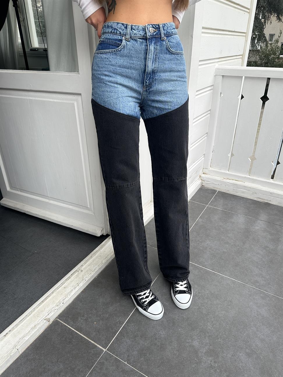 Çift Renk Füme Jean