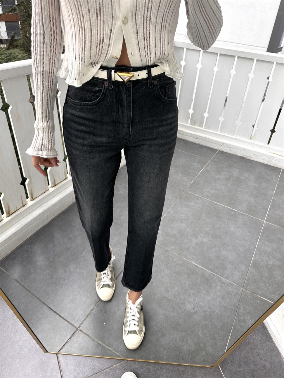 Füme Mom Kalıp Jean