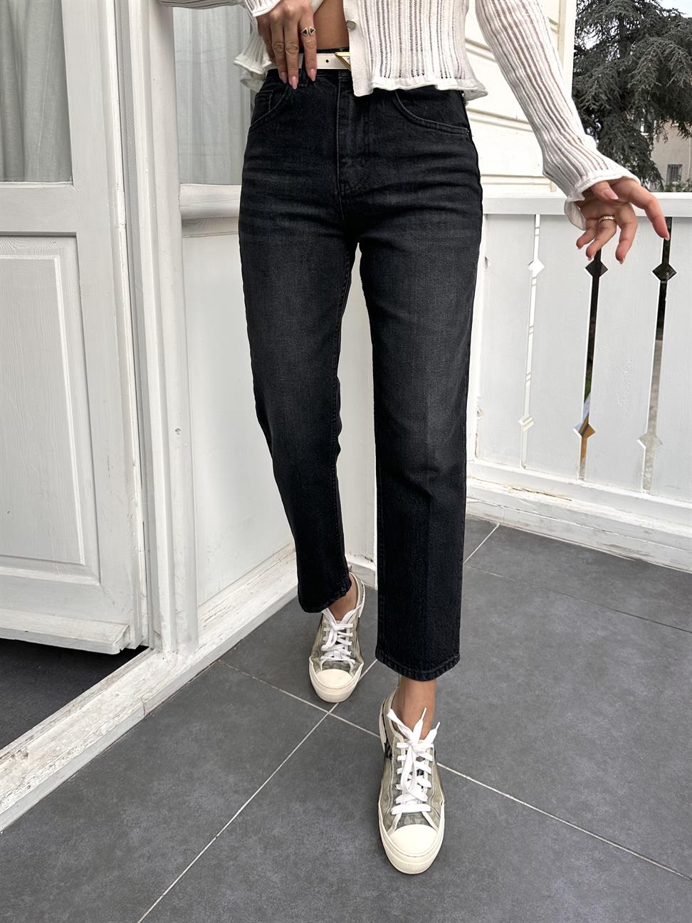 Füme Mom Kalıp Jean